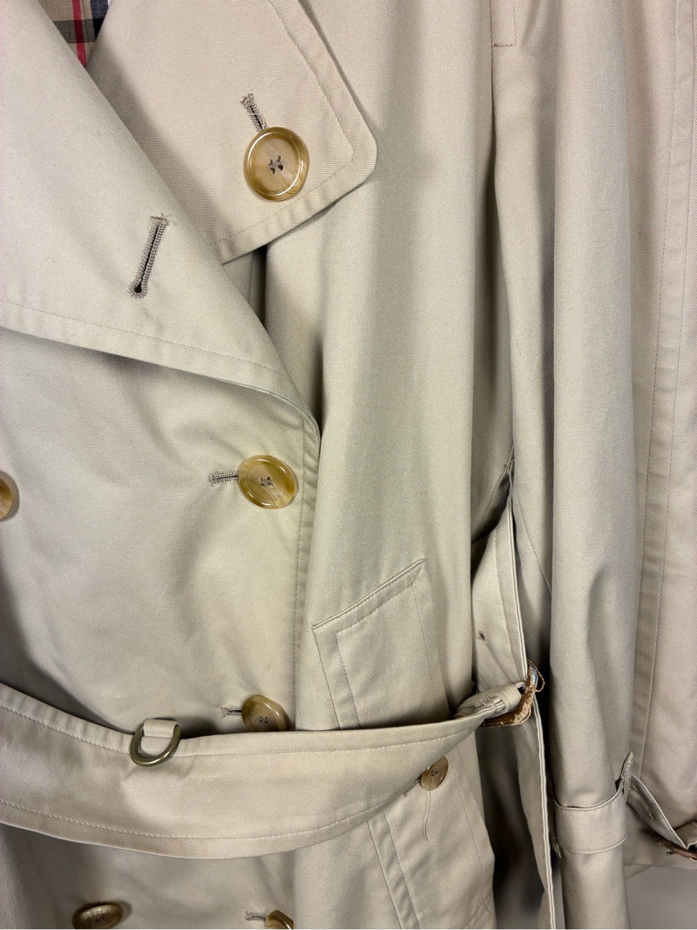 Burberry England VTG Novacheck Classic Double Breasted Belted Trench Coat Unisex - Picture 5 of 16